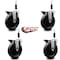 Service Caster 5'' Phenolic Swivel 7/8'' Expanding Stem Caster Set with Brake, 4PK SCC-EX20S615-PHR-PLB-78-4 - alternate 2